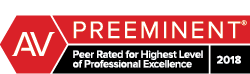 AV preeminent, peer rated for highest level of professional excellence 2018