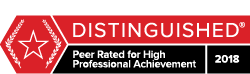 Distinguished, peer rated for high professional achievement 2018